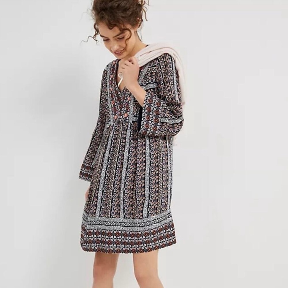 ANTHROPOLOGIE Maeve Naomi Embroidered Tunic Dress XS